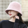 Winter Bucket Hat For Women Thickened Warm Ear Protector Cap French Wool Hat Lady Panama Outdoor Hiking Knitted Fisherman Hat