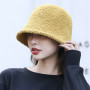 Winter Bucket Hat For Women Thickened Warm Ear Protector Cap French Wool Hat Lady Panama Outdoor Hiking Knitted Fisherman Hat