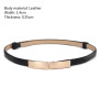 Belt Dress Simple Versatile Fashion Women Leather Belt Thin Skinny Metal Gold Elastic Buckle Waistband Belt Dress Accessories