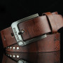 New Genuine Leather Men's Belt Luxury High Quality Classic Buckle Business Cowboy Vintage Waistband Alloy Belts