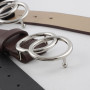Double Ring Belts for Women Girls Fashion Leopard Waist Belt PU Metal Buckle Heart Pin Belt Leisure Dress Jeans Wild Waistband