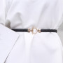 Adjustable PU Leather Ladies Dress Belts Skinny Thin Women Waist Belts Strap Gold Color Buckle