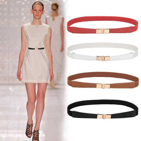 Elastic Thin Ladies Dress Belt Black Red White Skinny Women Waist Belt Strap Strench Female Waistband ceinture elastique femme