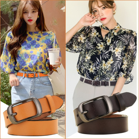 New Women Genuine Leather Belt For Female Strap Casual All-match Ladies Adjustable Belts Designer High Quality Brand
