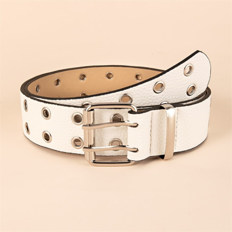 Gothic Belts For Women Pu Leather Rivet Pin Metal Buckle Black Fashion Street Waistband Adjustable Belts