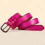 Fashion Design Floral Pattern Rose Red Genuine Leather Women's Pin Buckle Metal Belts 28mm Wide FCO082