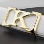 K letter Casual belt for men White fashion designer belts boy leisure Cowskin Waist Strap genuine leather metal buckle Waistband