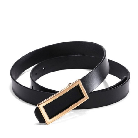 New Designer Gold Buckle Belt Waist Female Skinny Thin Genuine Leather Belts