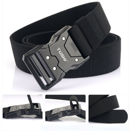 Tactical Belt Metal Buckle Quick Release Elastic Belt Casual Tooling Training Belt Men's Trousers Belt