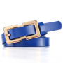 Ladies Soft Genuine Leather Belts Gold Buckles Metal Retro Thin Jeans 1.5cm Wide