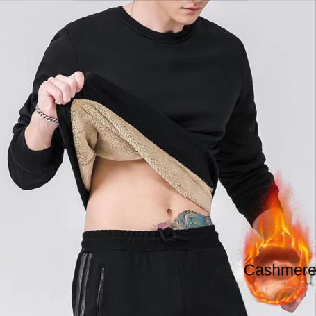 Men's Sweatshirts Fleece Thick Solid Cold-Proof Warm Clothes M-5xl
