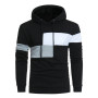 Men's Patchwork Hooded Sweatshirt Casual Loose Streetwear Fleece
