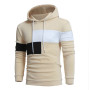 Men's Patchwork Hooded Sweatshirt Casual Loose Streetwear Fleece