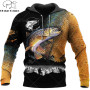 3D Fishing Printed Men's Hoodie Loose Designer Sweatshirt Pullover XL