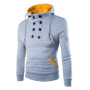 Men's Hoodie Long sleeves Sweatshirt Neck Buttons