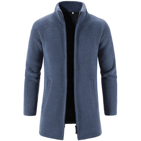 Men's Cardigan With Casual Sweater And Mink Coat