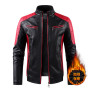 Men's Casual Vintage Motor Spliced Leather Jacket Coat