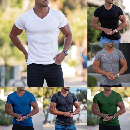 Men's V-Neck Sports T-Shirt Top