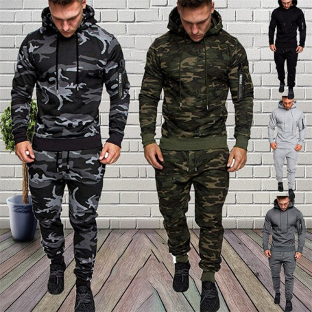 Men's Sets Sport Casual Jogging Hoodies + Pants Tracksuit