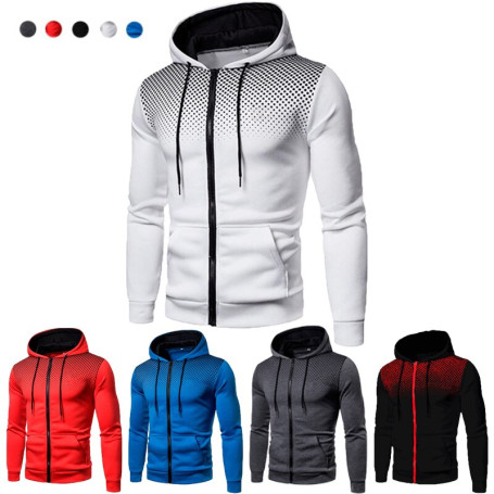 Men's Brand Sports Printed Zipper Hoodies