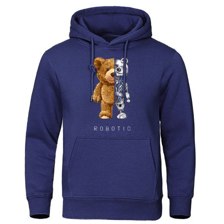 Men's Robotic Bear Clothing Hooded Sweatshirts Oversized