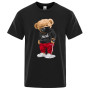 Men's Sports Mask Bear Print Casual Oversized T-shirt S-XXXL