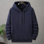 Solid Color Hoodies Men 12XL 10XL Plus Size Hoodies Autumn Winter Thick Fleece Hoodie Male Big Size 12XL Hooded Pullover Black