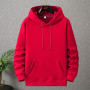 Solid Color Hoodies Men 12XL 10XL Plus Size Hoodies Autumn Winter Thick Fleece Hoodie Male Big Size 12XL Hooded Pullover Black