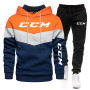 CCM Brand Patchwork Men's Hoodies Sweatshirt + Sweatpants Sportswear Sets