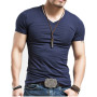 Men's T-shirt V-Neck Clothing S-5XL Tops Tees
