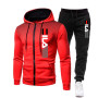 Men's Clothing Set Hoodie Fleece Zipper Sweatshirt + Sport Sweatpants