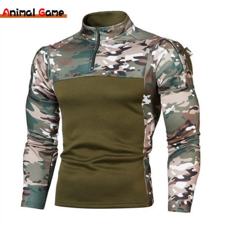 Men's Sweater Military Uniform Camouflage US Army Clothes