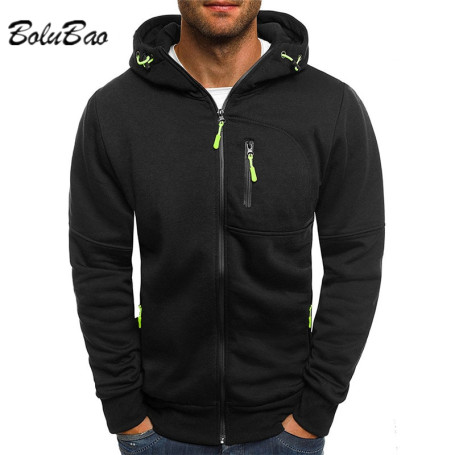 BOLUBAO Men's Casual Hoodies Zipper Fashion Sweatshirt