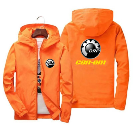 Men's BRP Can-am Logo Printed Casual Zip Hooded Jacket Windproof