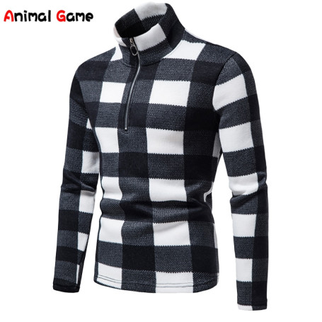 Men's Long Sleeve Sweater Fashion Stand-up Collar Zipper