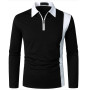 Men's Long-Sleeve Shirts Tuwn-Up Collar Business Style Plus Size