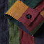 Vintage Stripe Men's Long Sleeve Blouse Cotton Linen Shirts