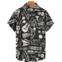 Men's 3D Printed Shirt Fashion Music Pattern Tops Oversized Clothing Camiseta