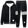 Men's Thick Hooded Sweatshirt Coat + Pants Outfit Sportswear Set