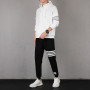 Men's Set Tracksuit Hoodie + Pants Zipper Stripe Outdoor Sportswear M-6XL