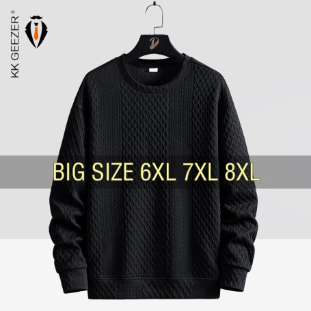 Men's Sweatshirts Oversized Plus Size 6XL 7XL 8XL Long Sleeve O-Neck Pullovers Streetwear