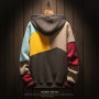 Couples Style Stitching Contrast Thick Hoodie Men's Fashion Harajuku Plus Size Clothes
