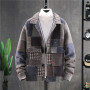 Men's Plaid Woolen Coat Korean Version Thick Casual Clothing