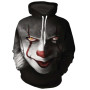 Hot Funny IT Clown 3D Printed Hooded Sweatshirts Unisex Long Sleeve Pullover Hoodies Casual Streetwear Couples Sweaters Outwear