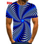New Fashion Lovers 3D Printed Personalized Men/women 10 Style Blue Vertigo and Colorful Vertigo Hypnotic Men/women T-shirt