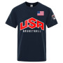 USA Basketballer Printed T-Shirts Men Sport Oversized Short Sleeve Cotton Comfortable Tops Loose High Quality T Shirt Unisex