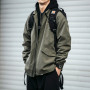 American Fashion High Quality Streetwear Lapel Jacket Japanese Casual Top Harajuku Print Cargo Coat Korean Clothes Men