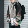 Korean Fashion High Quality Fleece Patchwork Hoodie Men Clothing Harajuku Japanese Streetwear Hip Hop Sweatshirt