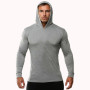 Thin Long Sleeve Hooded European Size Men's Fitness Sports Leisure Running Training GYM 100% Cotton Sweater New
