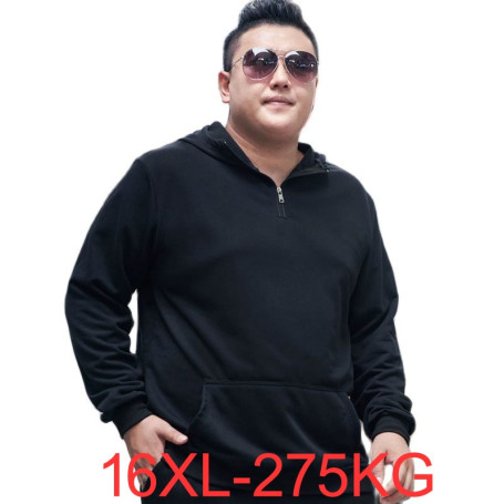 Men Sweatshirt  hoody plus size 10XL 12XL 14XL 16XL 15XL oversize big zipper casual sports coat 70